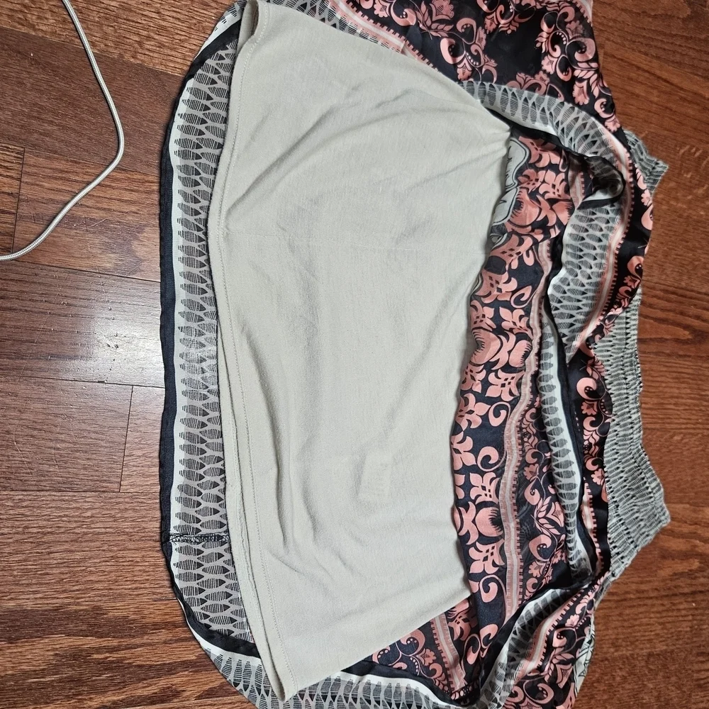Max Studio Blue and Pink Bubble Mini Skirt